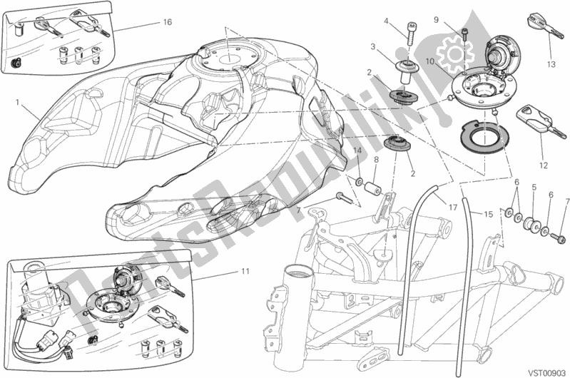 Todas as partes de Tanque De Combustível do Ducati Multistrada 1200 S Touring 2011